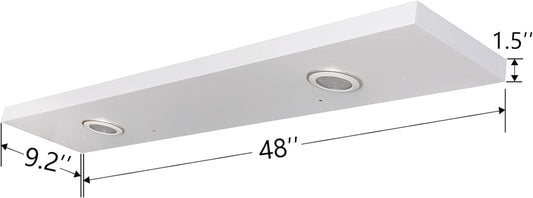 White Floating Shelf with Touch-Sensing Battery Powered LED Light,Wall Mounted Display Shelves for Entrance, Living Room, Bedroom, Kitchen and Bathroom (48-INCH, White)
