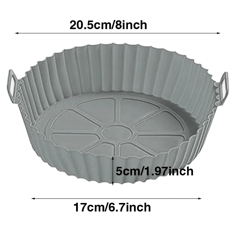Air Fryer Silicone Liners Air Fryer Silicone Pot Reusable Silicone Air Fryer Liners  Safe Non Stick Air Fryer Basket Accesso
