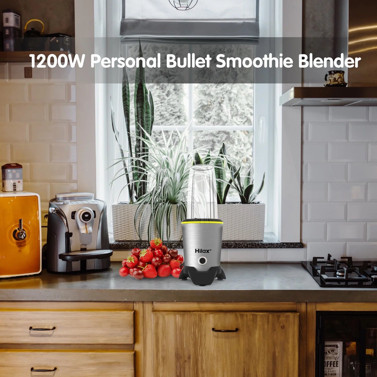Personal Portable Blender for Shakes ,Smoothies, Prep, and Frozen Blending,Countertop Blender with 35Oz and 14Oz Bottles for Kitchen,1200W,Bpa Free(Sliver)