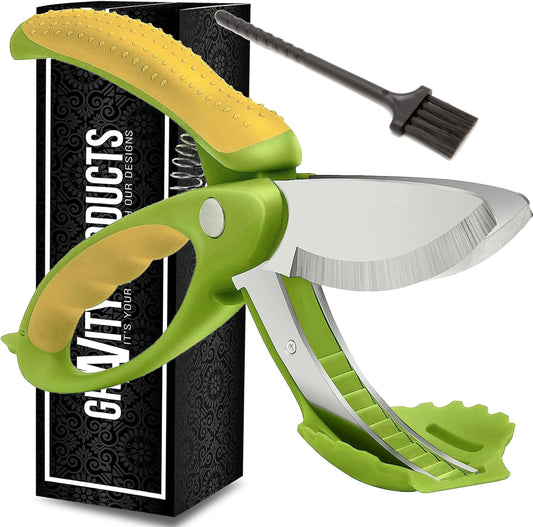 Salad Scissors - 2-In-1  Chopper and Kitchen Shears for Easy Salad Making, Vegetables, Meat & More - Ergonomic Handle, Stainless Steel Blades