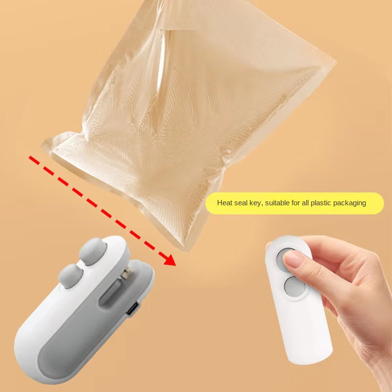 Vacuum Bag Sealing Machine Package Sealer Bags Plastic Bag Sealer Clip Bag Handheld Sealer  Packaging Heat Sealer for Home