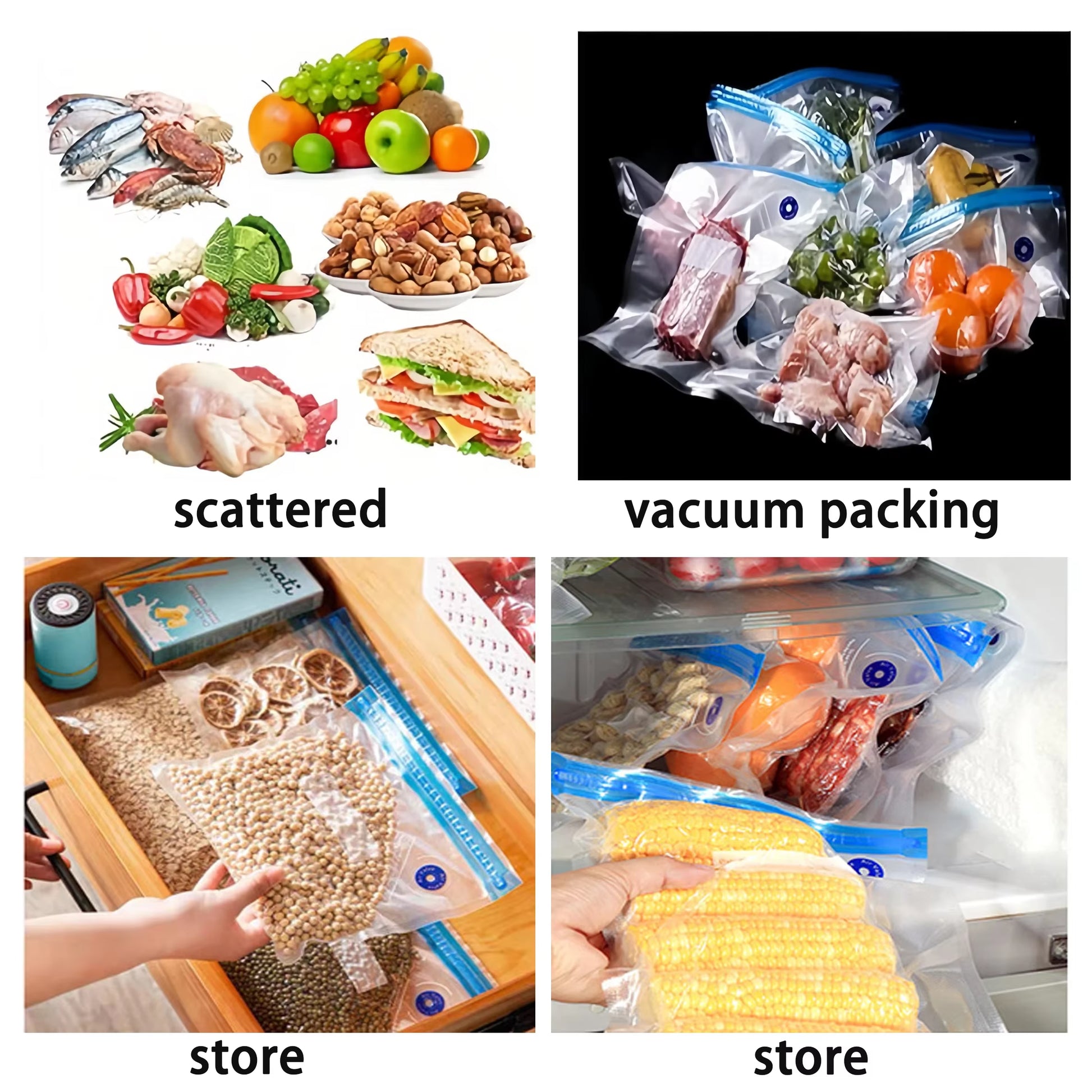 Handheld Vacuum Sealer for  Storage，Portable Vacuum Sealer，Avoid Cross Contamination of + 50 Vacuum Seal Bags