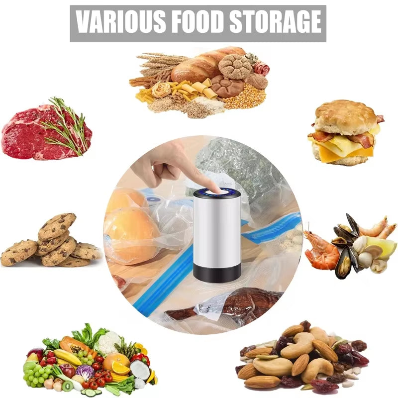Handheld Vacuum Sealer for  Storage，Portable Vacuum Sealer，Avoid Cross Contamination of + 50 Vacuum Seal Bags