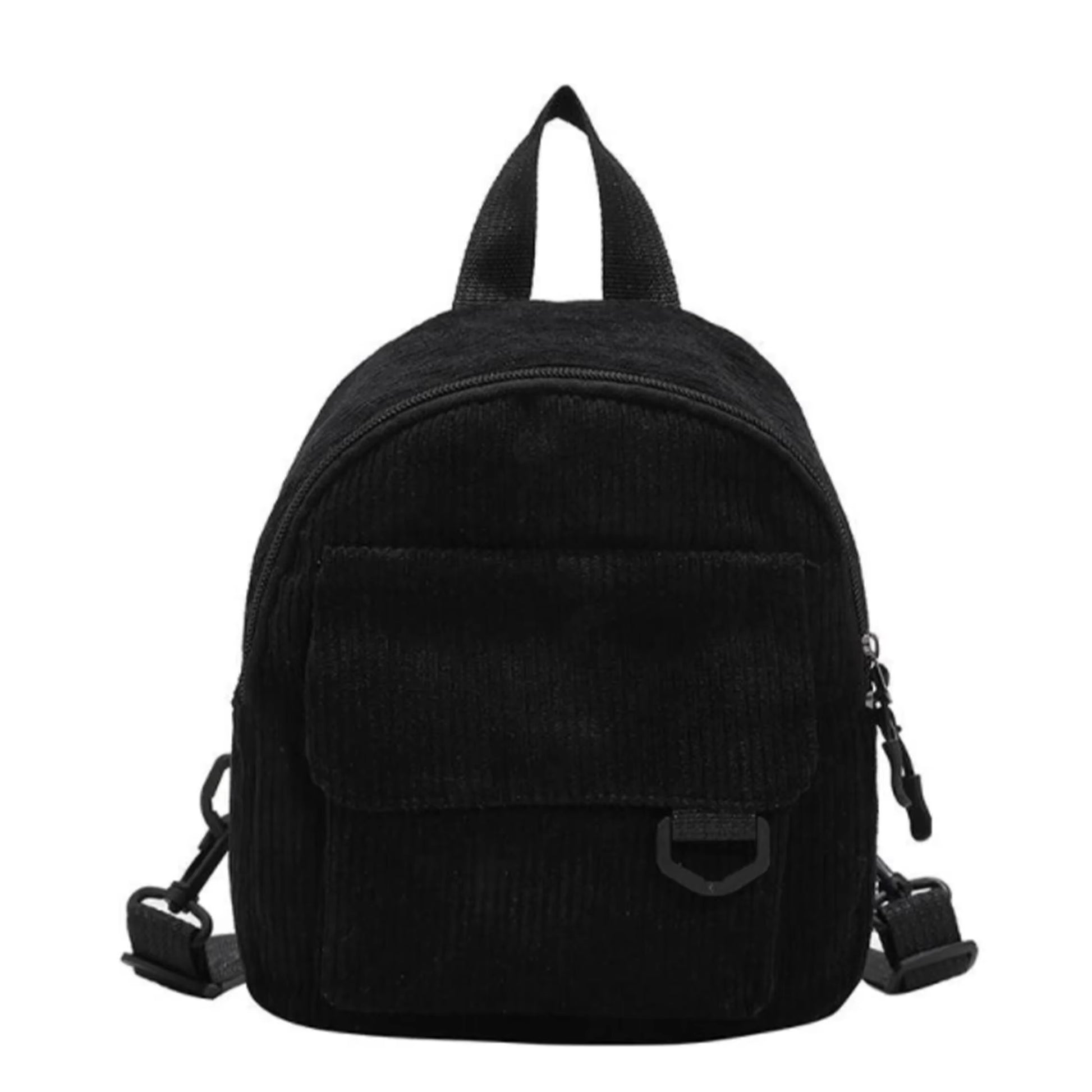 Minimalist and Versatile Striped Velvet Mini Backpack Students and Women for Leisure