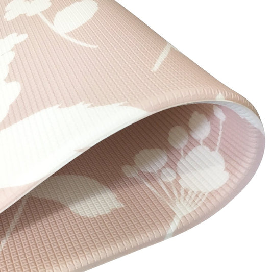 Premium Stylish Foam Floor Mat | Cushy-Soft & Thick | Waterproof, Easy-To-Clean, Hypoallergenic, Non-Toxic, Pet-Friendly, Portable | Baby Play Mat, Yoga, Exercise Mat - Large Blush Pink Garden Blossom