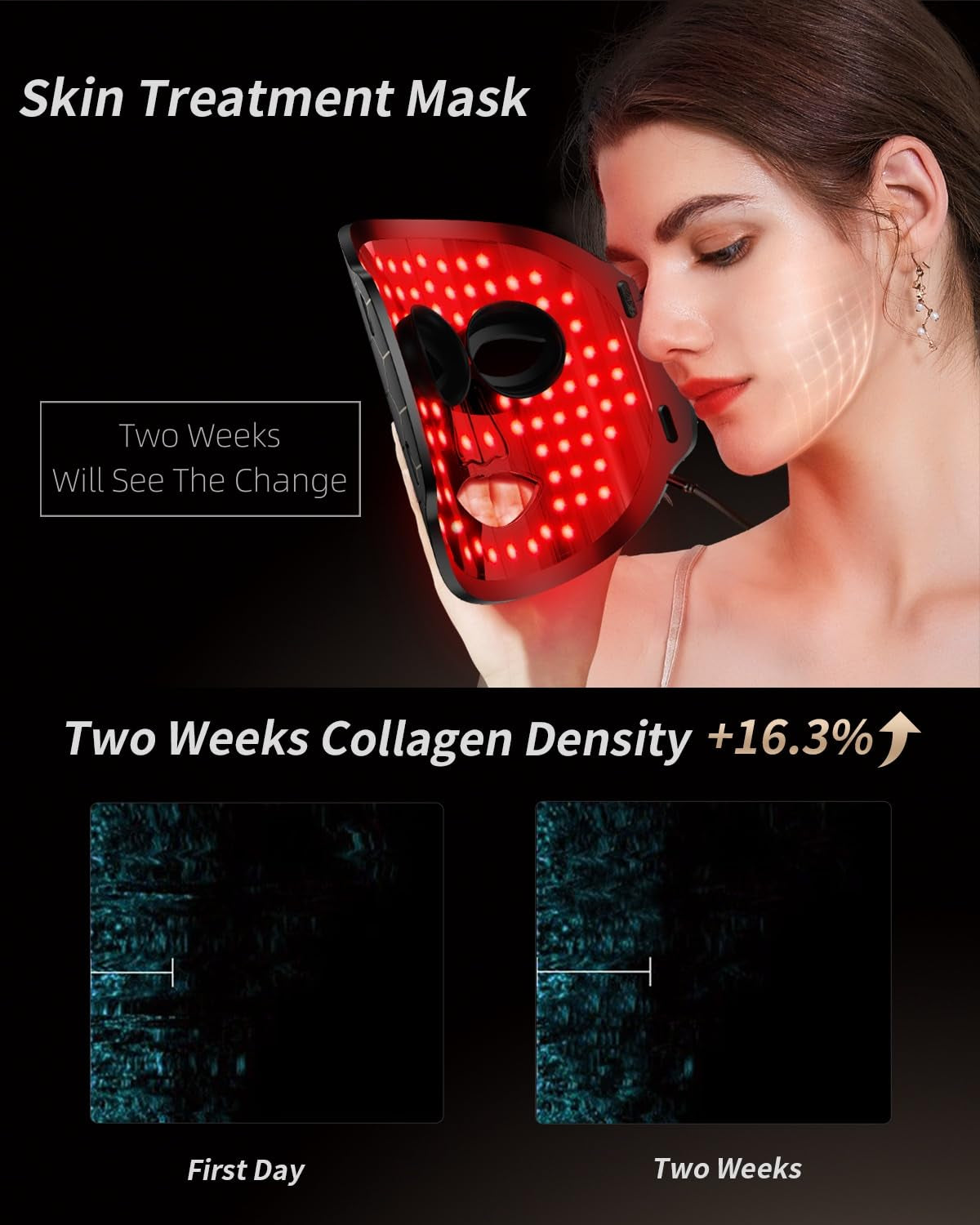 Face  Light 7 Colors Facial  Anti-Aging Tightening Skin (Black)