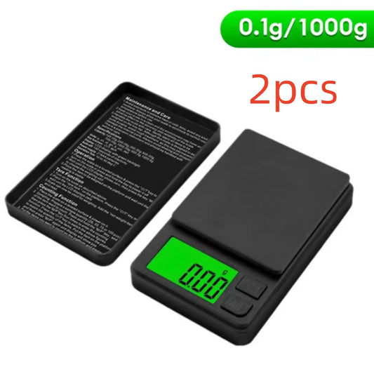 Precision Pocket Scale 1000G X 0.1G - Digital Gram  Jewelry Ounces/Grains Scale with Backlit LCD - Mini Scale for