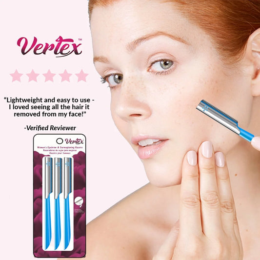 Beauty Womens Face Razor for Peach Fuzz Removal Facial Hair Shaver Dermaplaning Tool Women  Trimmer to Remove Fine Hair Blue Eyebrow Razors Remover Dermaplane Exfoliating Sensitive Skin