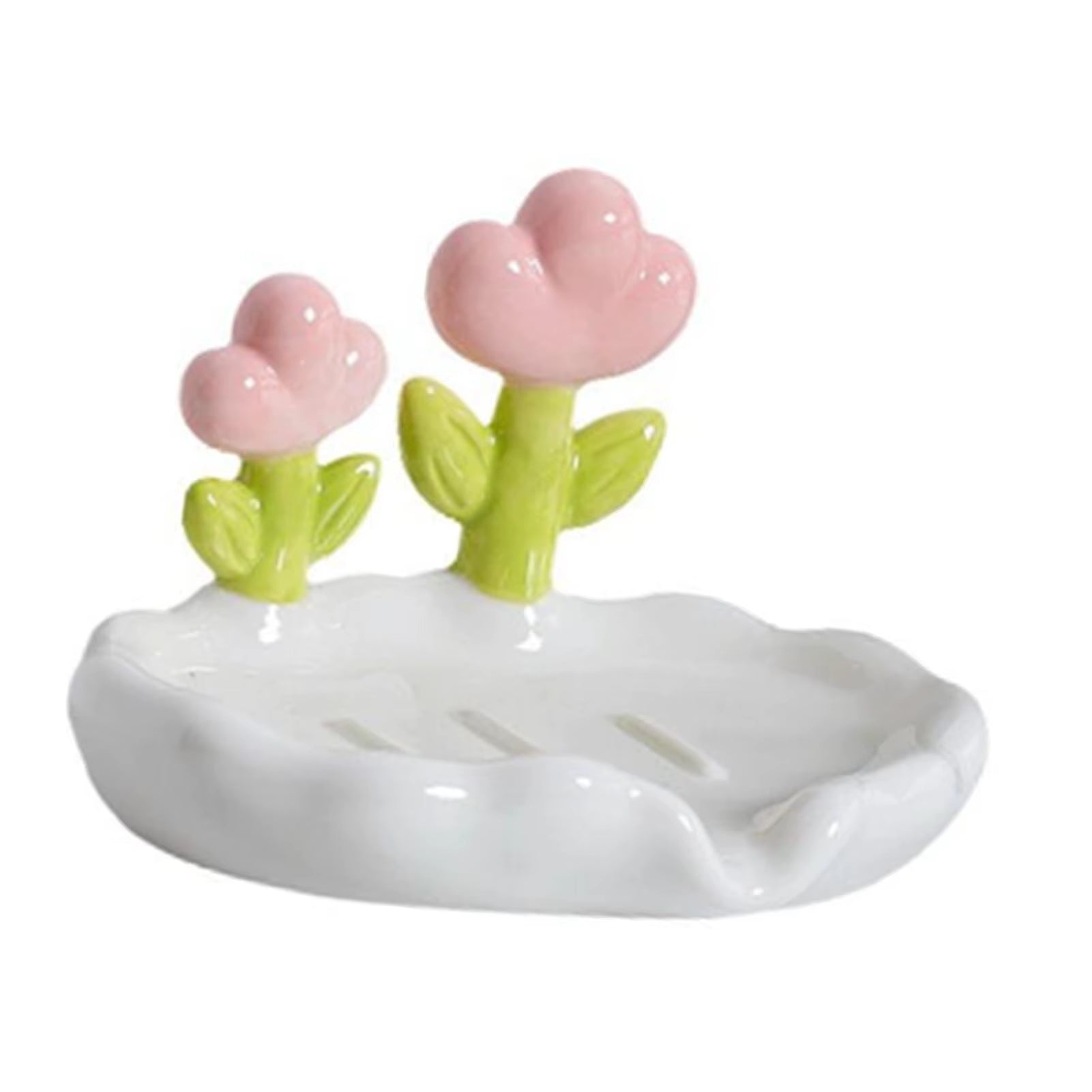 Laundry Soap Holder Cute PP Flower Soap Box Soap Dish Tray Drying Rack for Shower Sponge Container Drain Home Bathroom Accessory