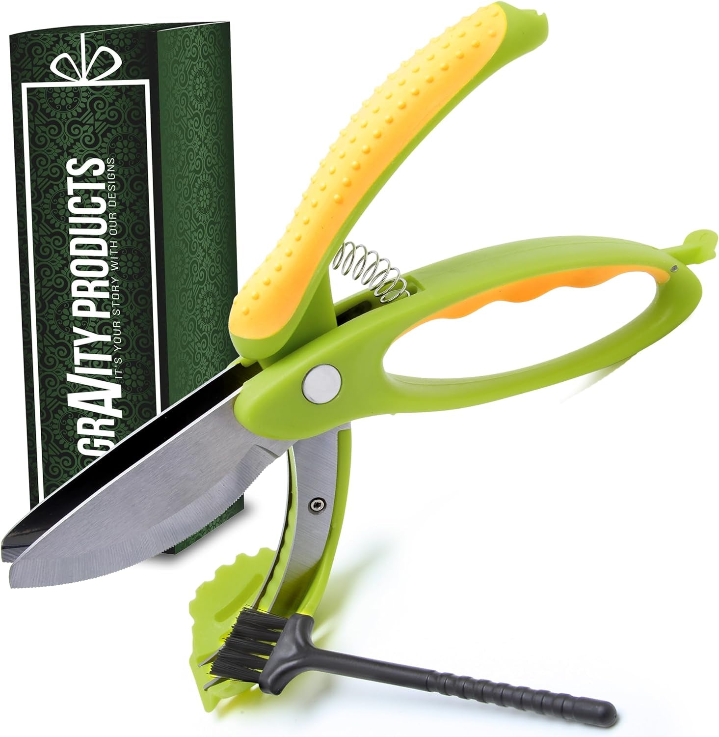 Salad Scissors - 2-In-1  Chopper and Kitchen Shears for Easy Salad Making, Vegetables, Meat & More - Ergonomic Handle, Stainless Steel Blades