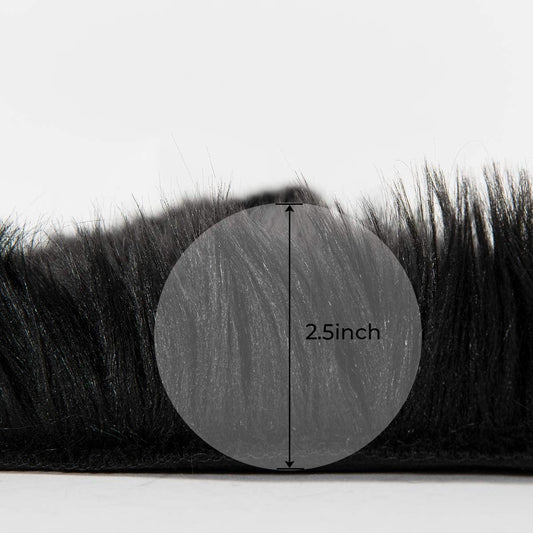 Faux Sheepskin Fur Area Rug Black, 2X3 Feet, 2 Pack, Fluffy Soft Fuzzy Plush Shaggy Carpet Throw Rug for Indoor Floor, Sofa, Chair, Bedroom, Living Room, Home Decoration
