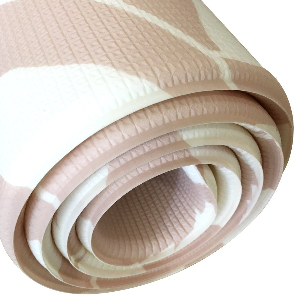 Premium Stylish Foam Floor Mat | Cushy-Soft & Thick | Waterproof, Easy-To-Clean, Hypoallergenic, Non-Toxic, Pet-Friendly, Portable | Baby Play Mat, Yoga, Exercise Mat - Large Blush Pink Garden Blossom