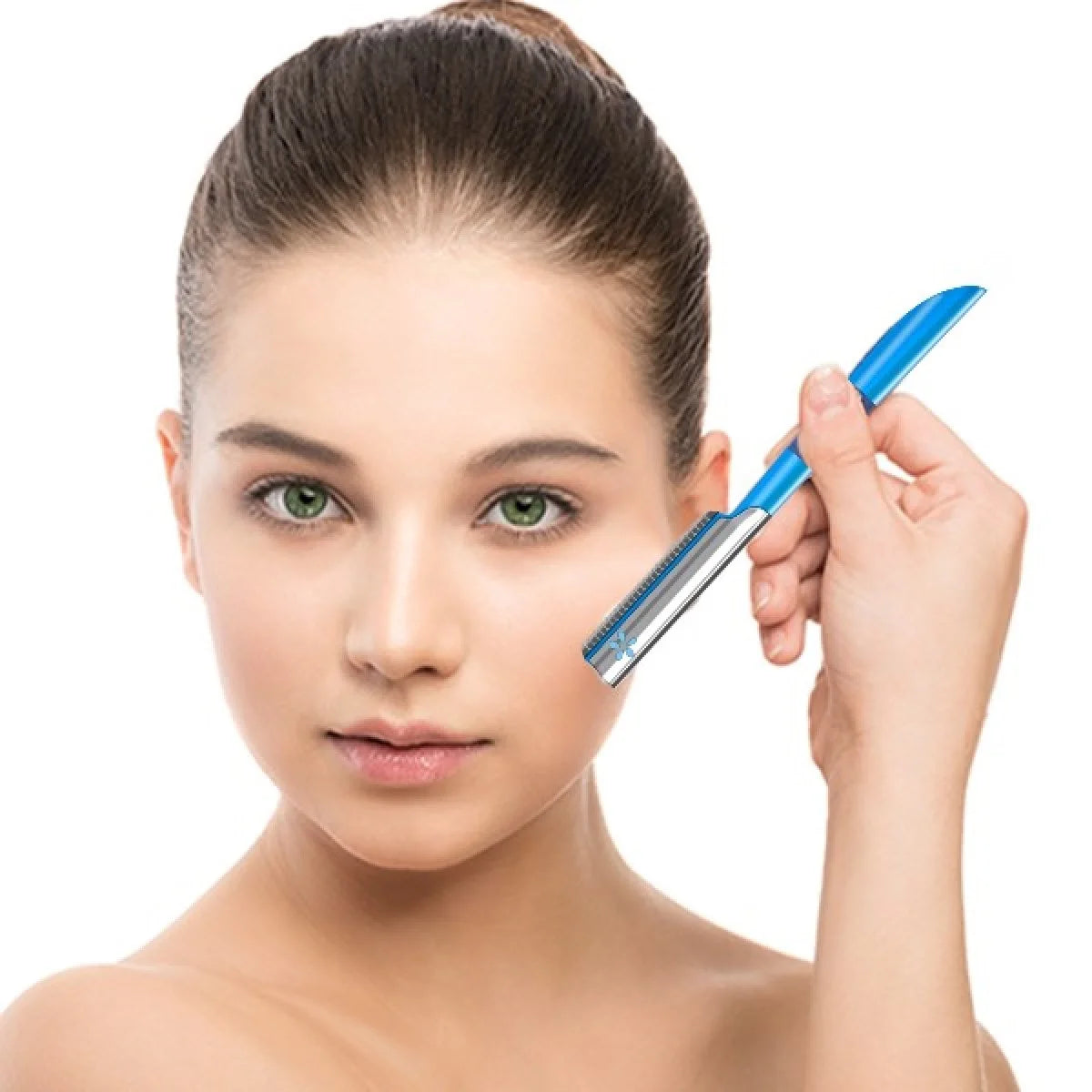 Beauty Womens Face Razor for Peach Fuzz Removal Facial Hair Shaver Dermaplaning Tool Women  Trimmer to Remove Fine Hair Blue Eyebrow Razors Remover Dermaplane Exfoliating Sensitive Skin