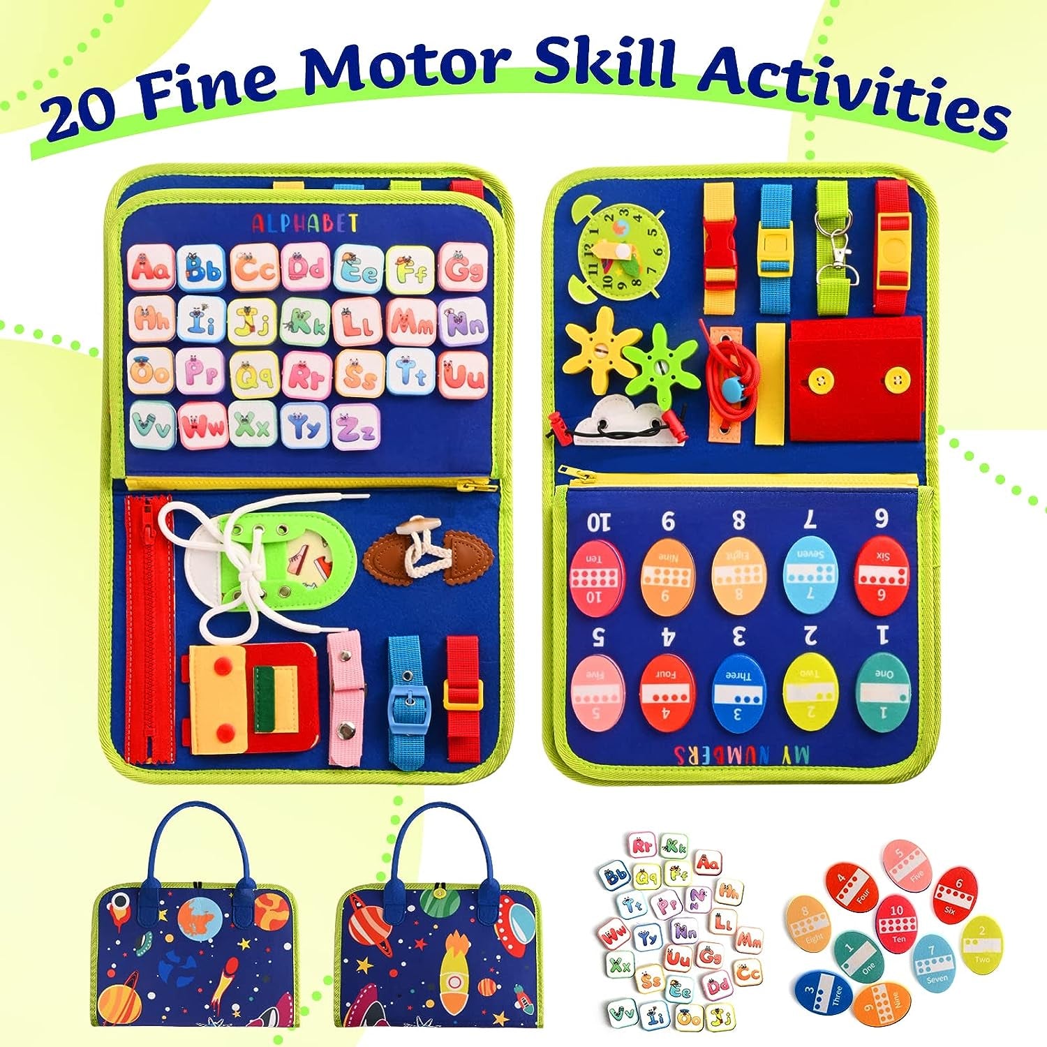 Montessori Busy Board | 1-4 Year Old Toddler Learning Toy |  Skills Development | Montessori Sensory Playset | Early Childhood Education Tool | Portable  Preschool Activity Kit