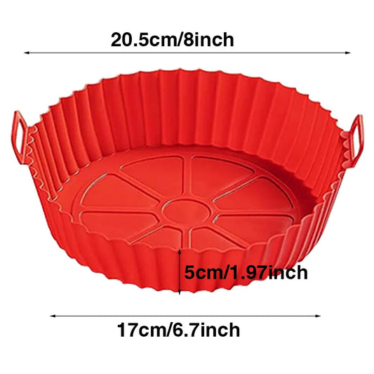 Air Fryer Silicone Liners Air Fryer Silicone Pot Reusable Silicone Air Fryer Liners  Safe Non Stick Air Fryer Basket Accesso