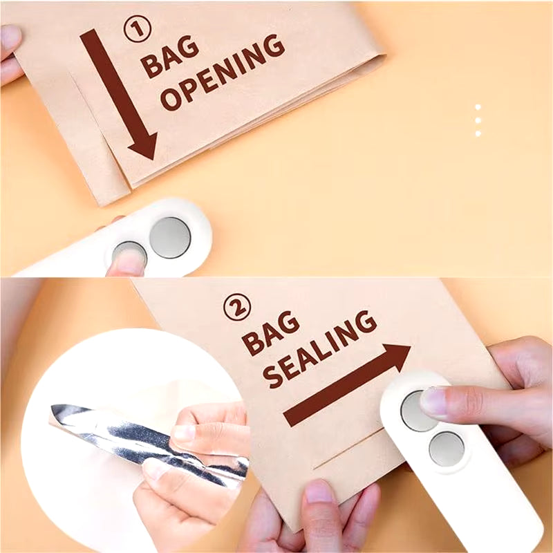 Vacuum Bag Sealing Machine Package Sealer Bags Plastic Bag Sealer Clip Bag Handheld Sealer  Packaging Heat Sealer for Home