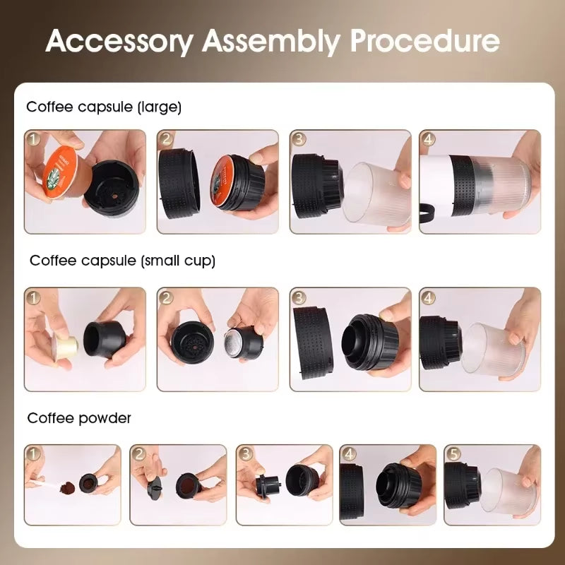 Youpin Coffee Machine Wireless Electric Portable Espresso Coffee Machine Maker 3-In-1 Capsule Powder  Coffee Maker