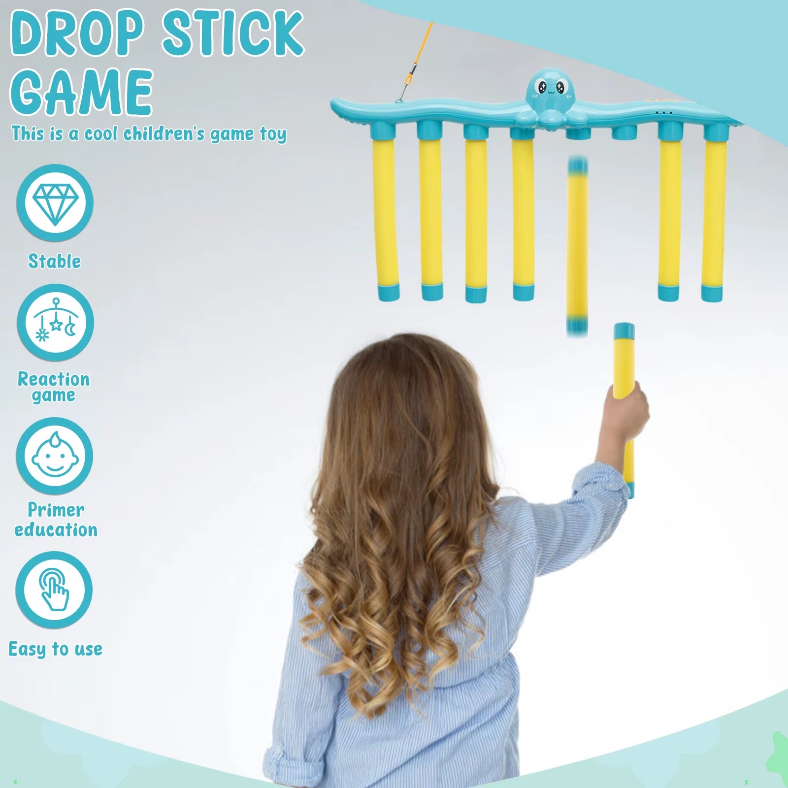 Challenge Falling Sticks  Kids Stick Catching Toy Training Reaction Hand Eye Educational Parent-Child Interactive Toy Sports