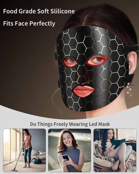Face  Light 7 Colors Facial  Anti-Aging Tightening Skin (Black)