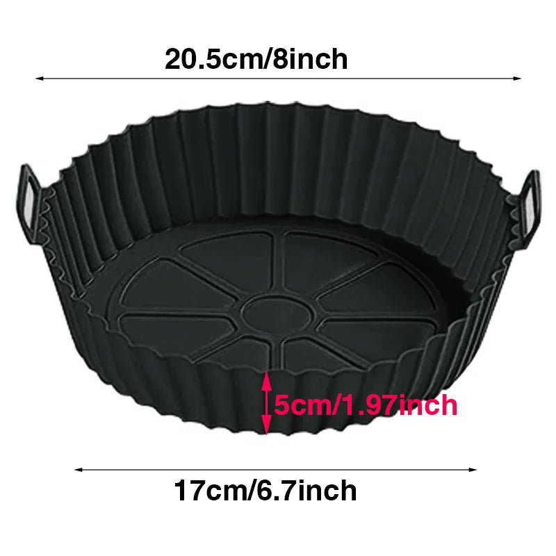 Air Fryer Silicone Liners Air Fryer Silicone Pot Reusable Silicone Air Fryer Liners  Safe Non Stick Air Fryer Basket Accesso