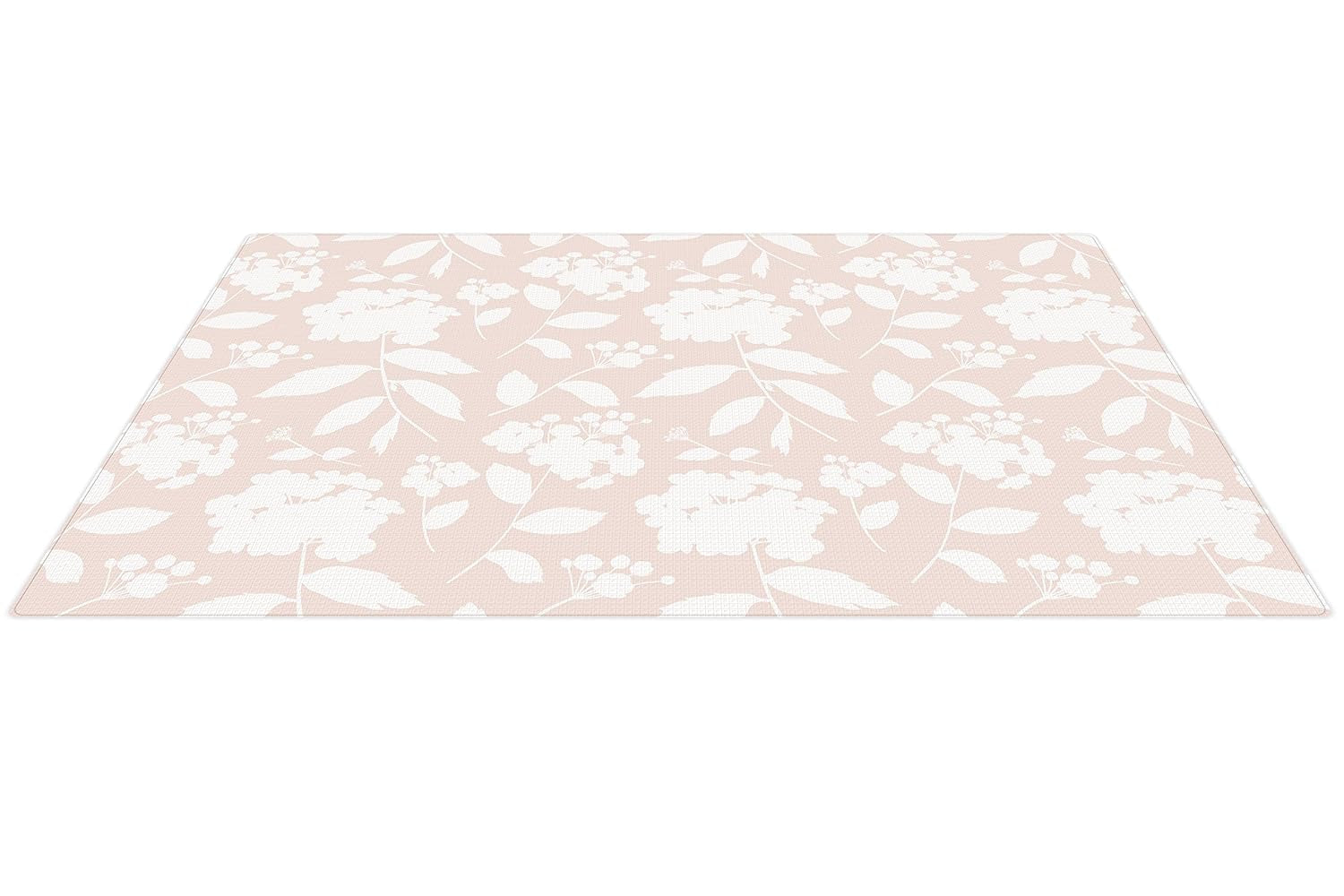 Premium Stylish Foam Floor Mat | Cushy-Soft & Thick | Waterproof, Easy-To-Clean, Hypoallergenic, Non-Toxic, Pet-Friendly, Portable | Baby Play Mat, Yoga, Exercise Mat - Large Blush Pink Garden Blossom