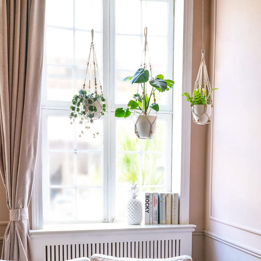 3 Pack  Plant Hangers with Pots, 35