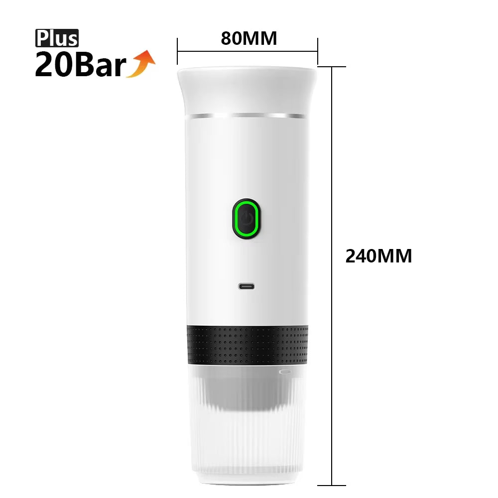 Wireless Electric Portable Espresso Coffee Machine for Car & Home Camping Coffee Maker 3-In-1 Capsule Powder  Coffee Maker