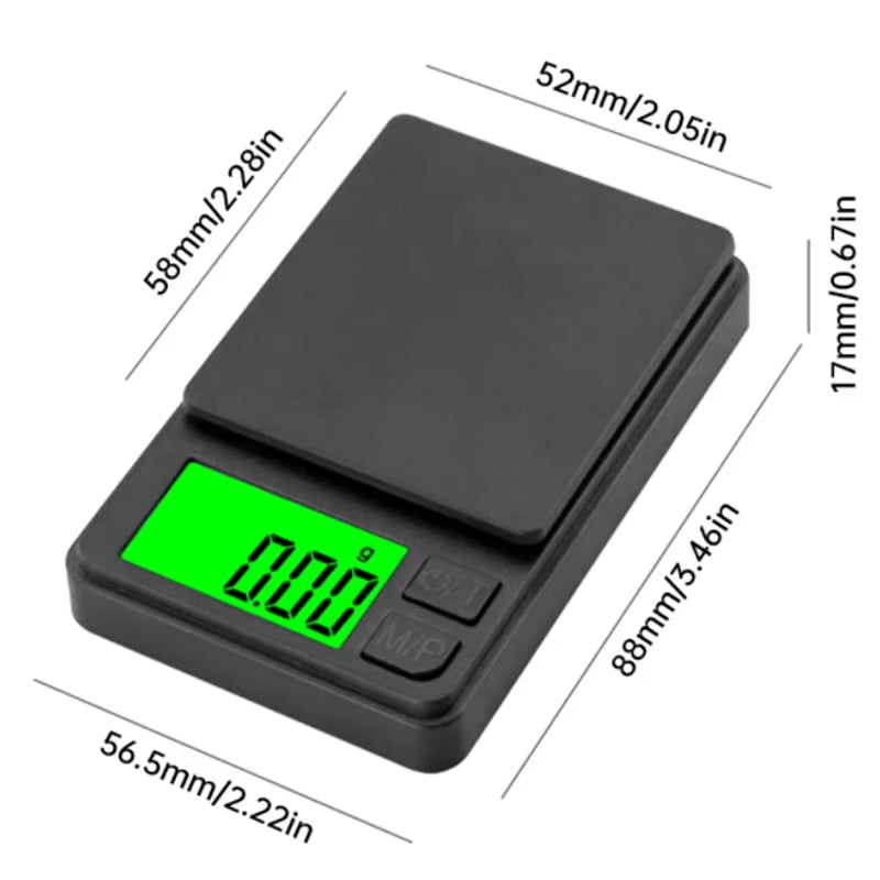 Precision Pocket Scale 1000G X 0.1G - Digital Gram  Jewelry Ounces/Grains Scale with Backlit LCD - Mini Scale for