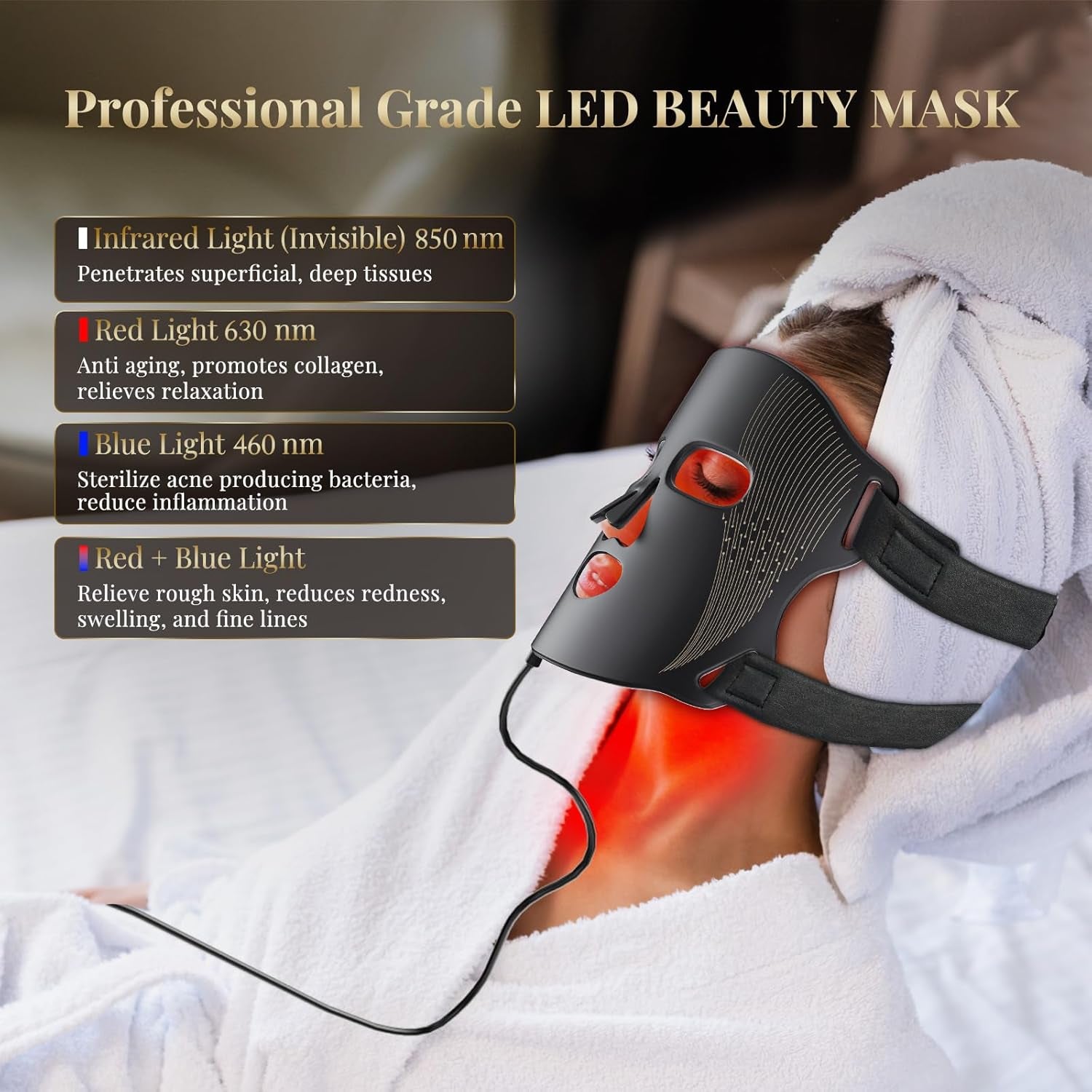 Red Light Therapy  for Face: LED Infrared Facial  Skincare Device for Body, Eye Wrinkle Reduction, Skin Tightening, Beauty Care Tool for Women at Home
