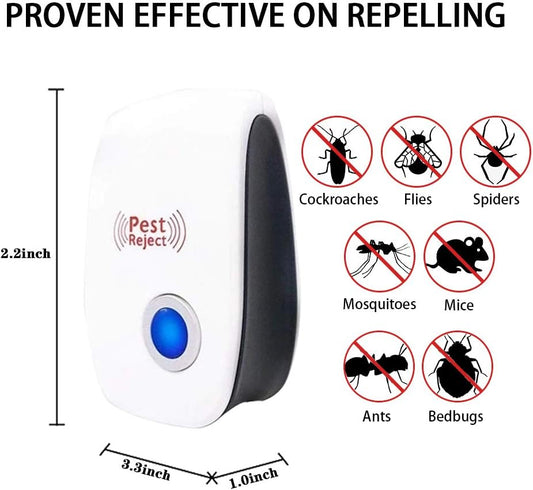 4 Pack Pest Repeller, Mice Repellent, Ant Cockroaches Mosquitoes Bed Bugs Spiders Repellent Indoor, Electronic Pest Repeller