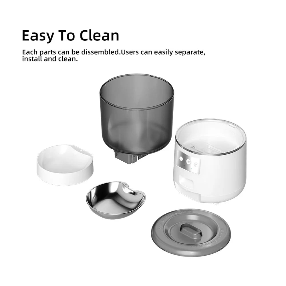 Wifi Pet Feeder Automatic Smart Dog Cat Dry  Dispenser Feeding Bowl 4L Black