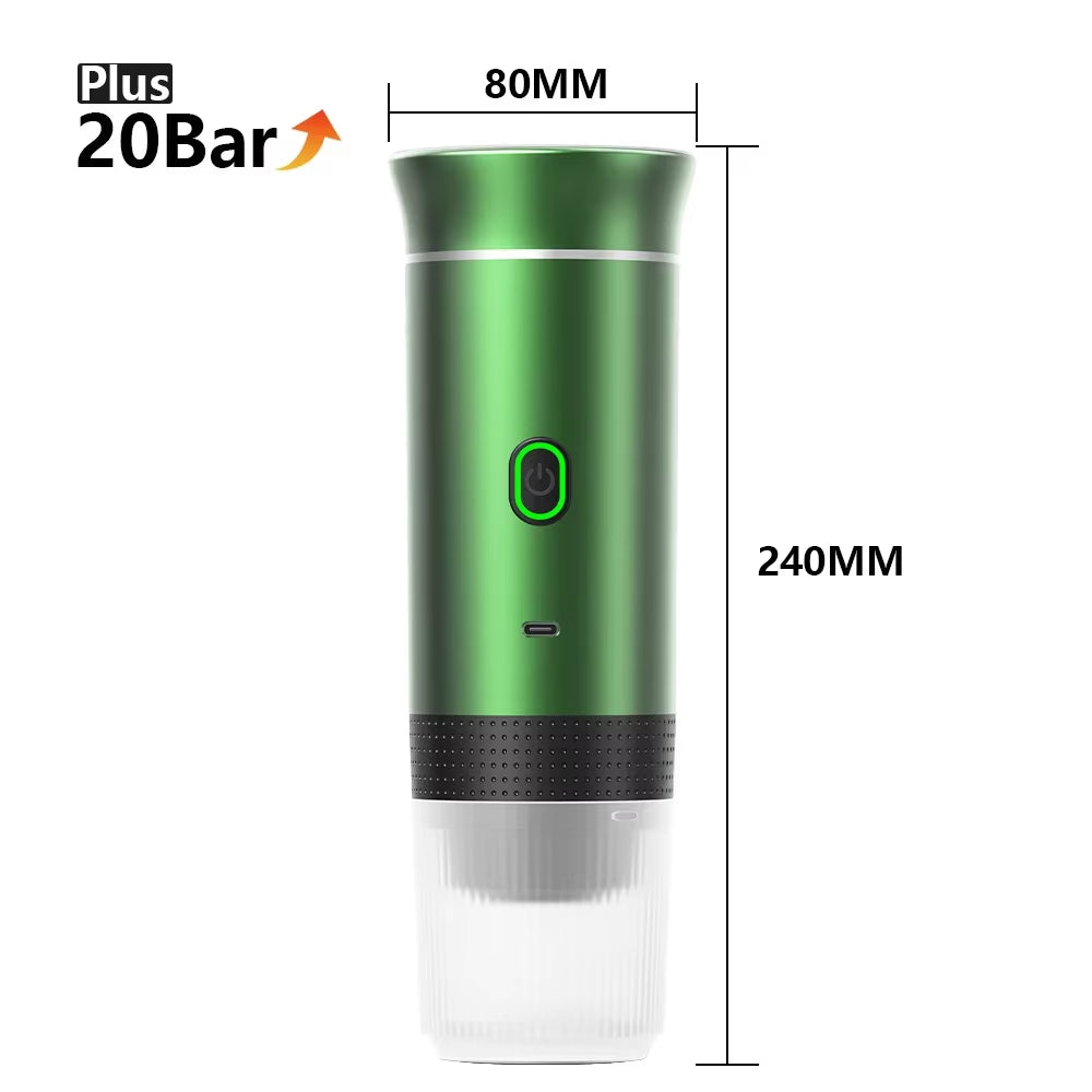 Wireless Electric Portable Espresso Coffee Machine for Car & Home Camping Coffee Maker 3-In-1 Capsule Powder  Coffee Maker