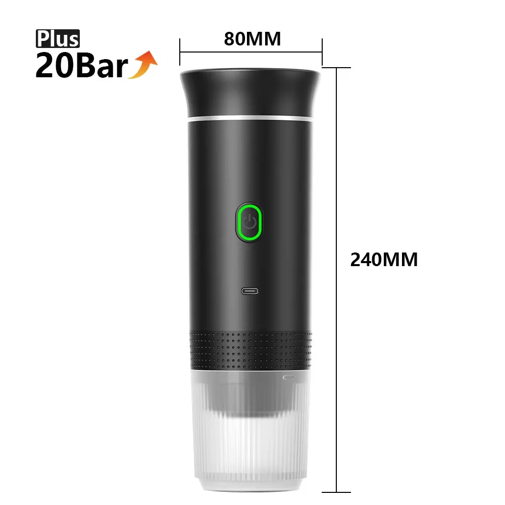 Wireless Electric Portable Espresso Coffee Machine for Car & Home Camping Coffee Maker 3-In-1 Capsule Powder  Coffee Maker