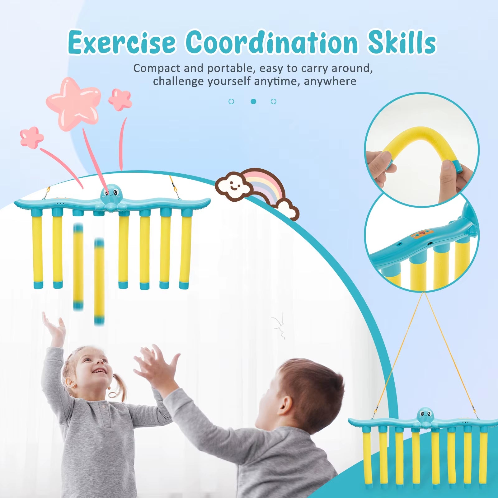 Challenge Falling Sticks  Kids Stick Catching Toy Training Reaction Hand Eye Educational Parent-Child Interactive Toy Sports